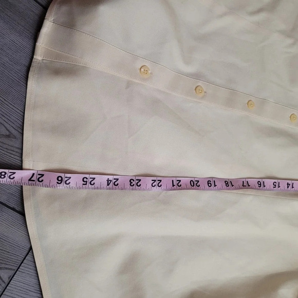 Chico's Women's Button Top Large Yellow 100% Cotton Solid Long Sleeves Collared - Picture 8 of 8